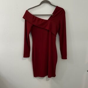 Elegant Off-Shoulder Red Dress